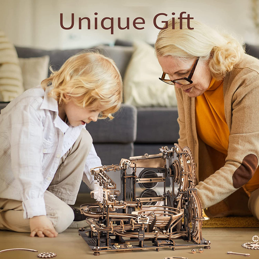 Robotime ROKR Marble Night City 3D Holzpuzzle-Spiel, Bausatz, Wasserradmode