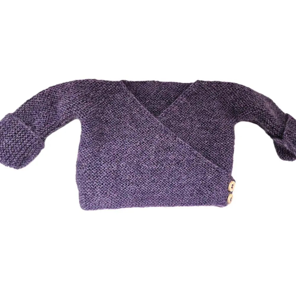 Wickeljacke für Babys aus Alpakawolle in Lila (Größe 62/68) Si.Kreativkauf