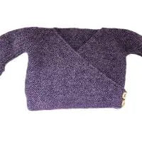 Wickeljacke für Babys aus Alpakawolle in Lila (Größe 62/68) Si.Kreativkauf