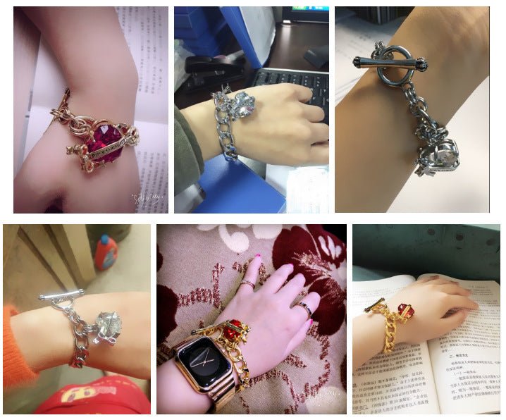 Armband mit Zirkonia - Schleifenanhänger und Krone – Handgefertigtes Schmuckstück für besondere Anlässe - Si.Kreativkauf