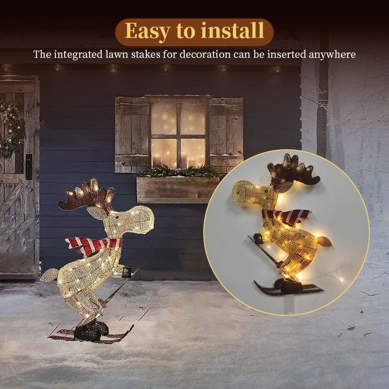 Beleuchteter Garten - Rentier mit LED - Beleuchtung für festliche Dekoration - Si.Kreativkauf