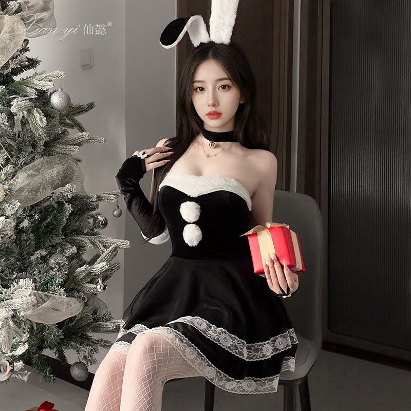 Cosplay Bunny Kostüm – elegantes, trägerloses Weihnachtskleid für Frauen - Si.Kreativkauf