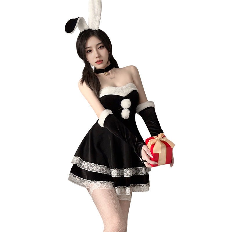 Cosplay Bunny Kostüm – elegantes, trägerloses Weihnachtskleid für Frauen - Si.Kreativkauf