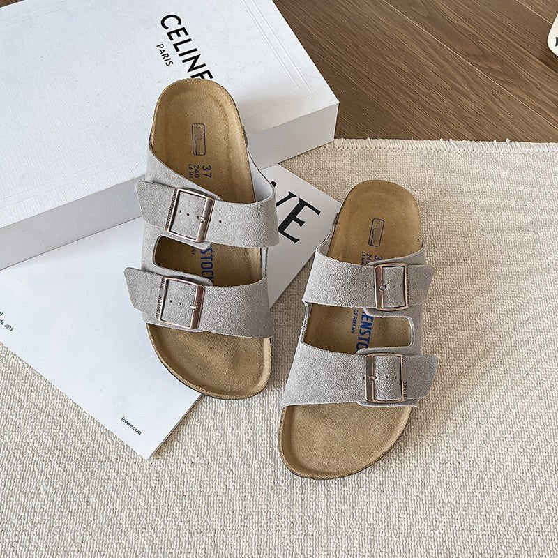 Damen Birkenstock Leder Sandalen mit anatomischem Fußbett und flacher Sohle für optimalen Komfort - Si.Kreativkauf