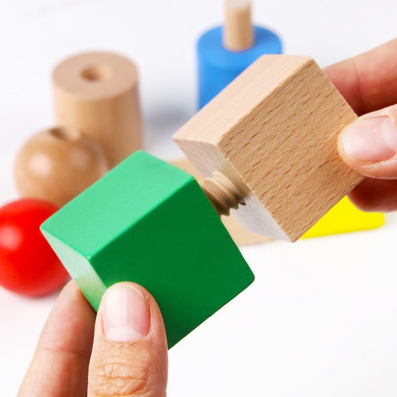 Geometrische Holzbausteine für Kinder - Lernspiel zur Förderung von Logik und Kreativität - Si.Kreativkauf