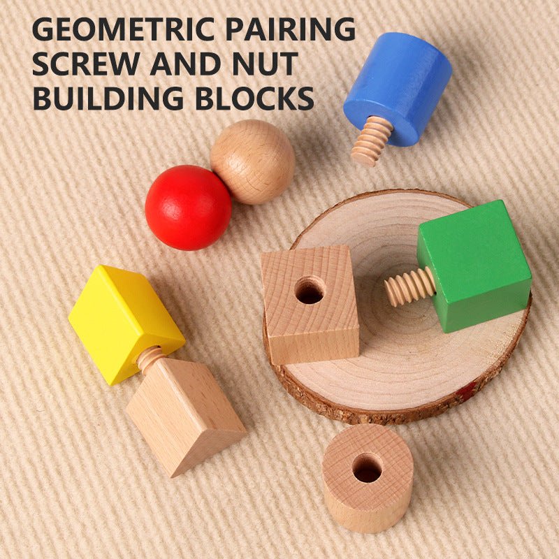 Geometrische Holzbausteine für Kinder - Lernspiel zur Förderung von Logik und Kreativität - Si.Kreativkauf