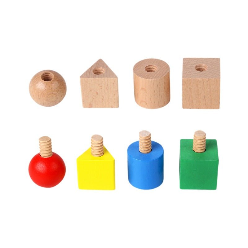 Geometrische Holzbausteine für Kinder - Lernspiel zur Förderung von Logik und Kreativität - Si.Kreativkauf