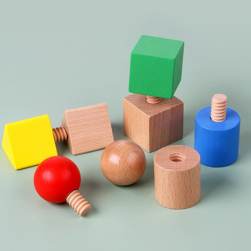 Geometrische Holzbausteine für Kinder - Lernspiel zur Förderung von Logik und Kreativität - Si.Kreativkauf