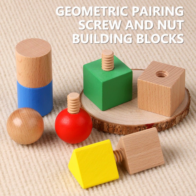 Geometrische Holzbausteine für Kinder - Lernspiel zur Förderung von Logik und Kreativität - Si.Kreativkauf