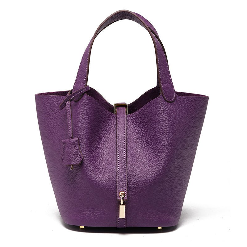 Hochwertige Rindsleder Damenhandtasche mit praktischem Design und Fächern für den Alltag - Si.Kreativkauf