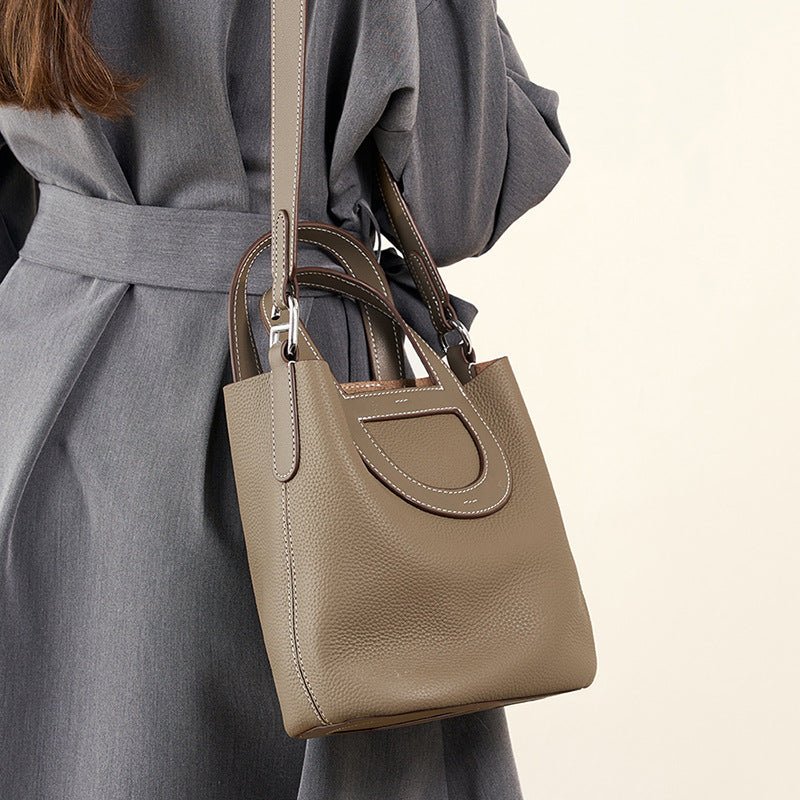 Hochwertiger Rindslederkorb mit Schweinsnase – elegante Handtasche für Alltag und besondere Anlässe - Si.Kreativkauf