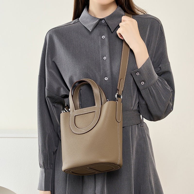 Hochwertiger Rindslederkorb mit Schweinsnase – elegante Handtasche für Alltag und besondere Anlässe - Si.Kreativkauf