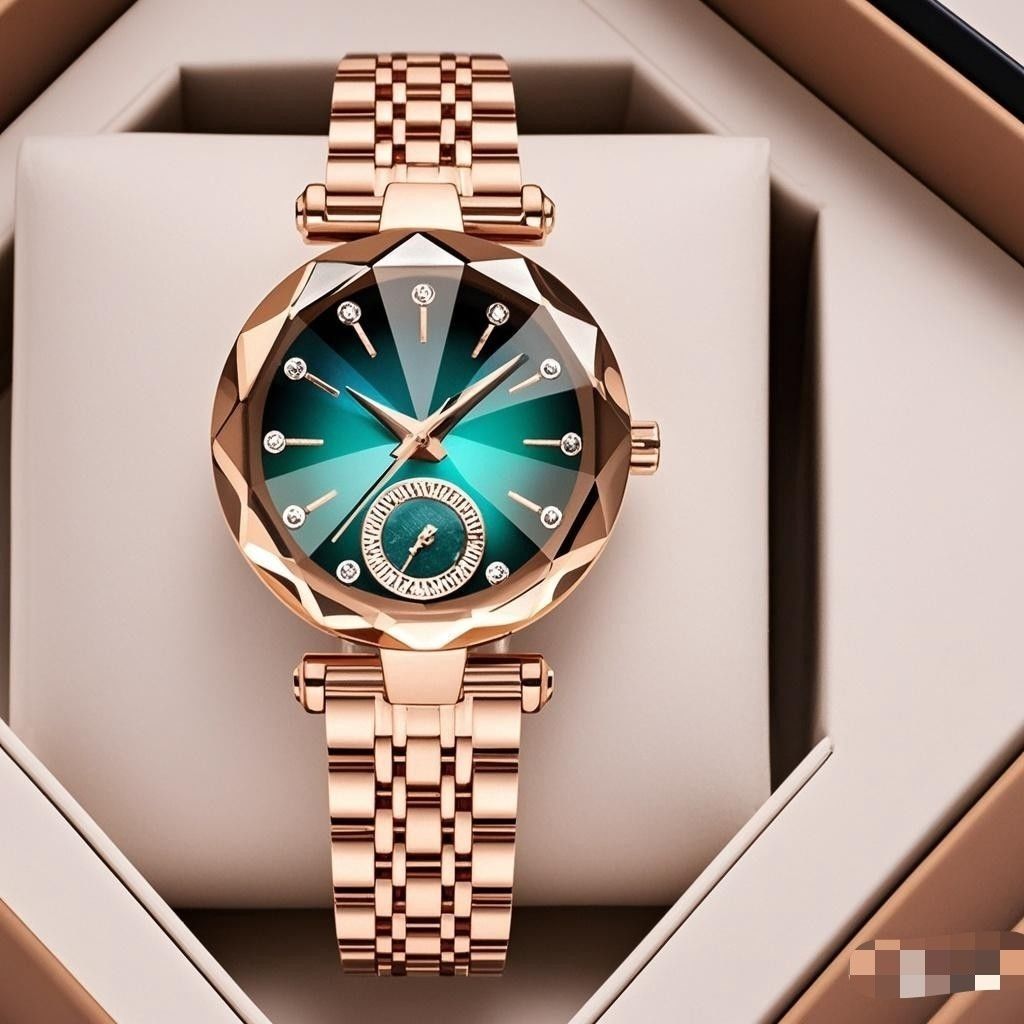 Lässige Damen - Quarzuhr mit Diamanten – Elegante Uhr für Alltag und besondere Anlässe - Si.Kreativkauf