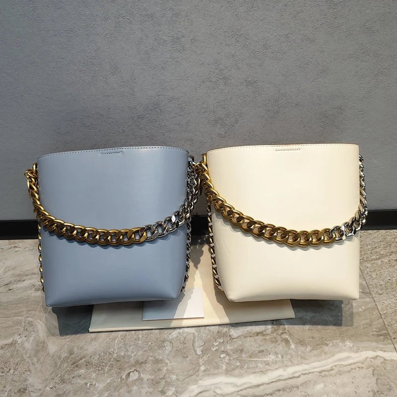 Neue Damen - Bucket - Bag aus hochwertigem Leder – stilvolle Schultertasche für Alltag und Freizeit - Si.Kreativkauf