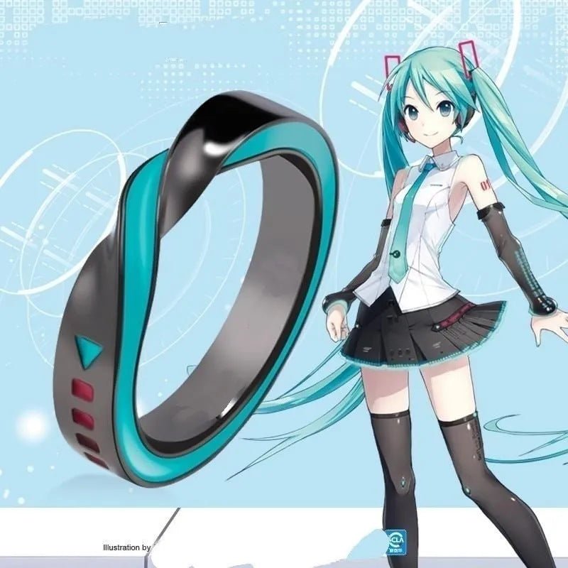 Neuer Stil Hatsune Miku Anime Möbius Ring aus 925 Silber – Eleganter Schmuck für Anime - Fans - Si.Kreativkauf
