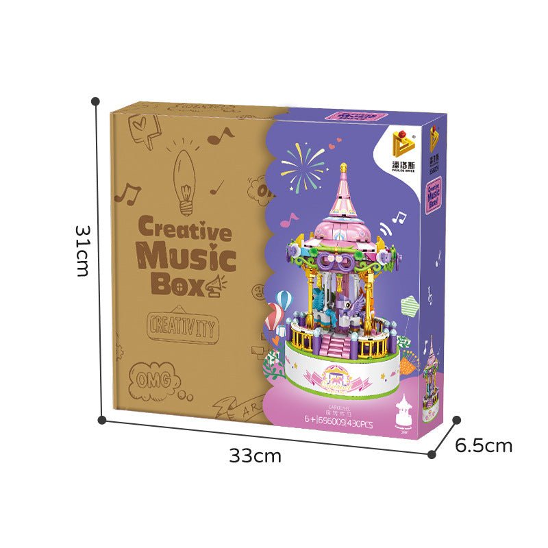 Spieluhr - Bausatz für Kinder mit Spieluhr - Ornamenten und Bausteinen – Kreatives Spielzeug zur Förderung der Feinmotorik - Si.Kreativkauf