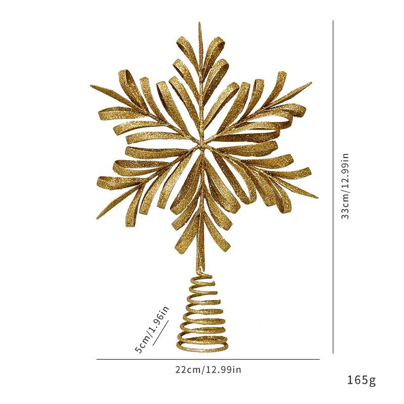 Weihnachtsbaumstern aus Eisen mit Schneeflocken - Design für festliche Dekoration - Si.Kreativkauf